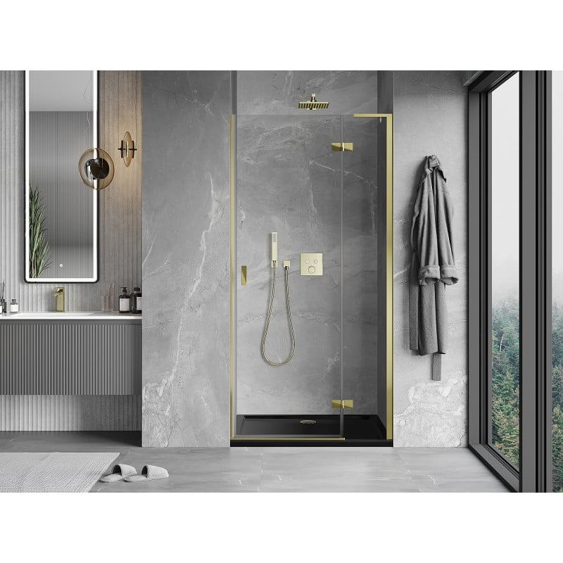 Mexen Mist-H L porte de douche pivotante droite 110 cm, transparent, dorée - 8A5L-110-000-50-00-P