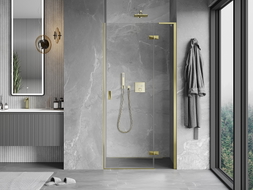 Mexen Mist-H L porte de douche battante droite 115 cm, transparent, doré - 8A5L-115-000-50-00-P