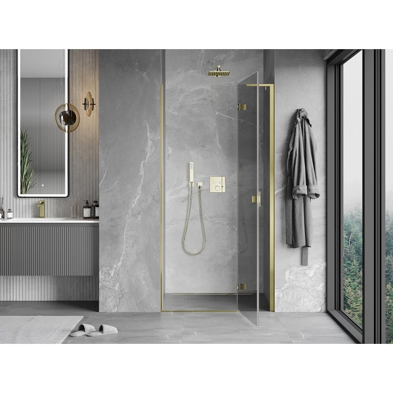 Mexen Mist-H L porte de douche battante droite 115 cm, transparent, doré - 8A5L-115-000-50-00-P