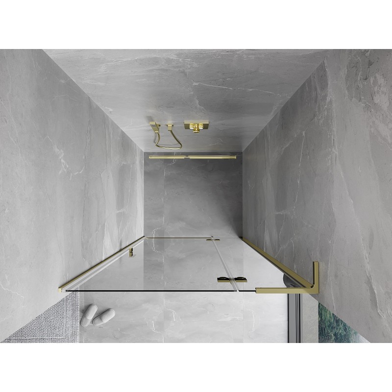 Mexen Mist-H L porte de douche pivotante droite 120 cm, transparent, doré - 8A5L-120-000-50-00-P