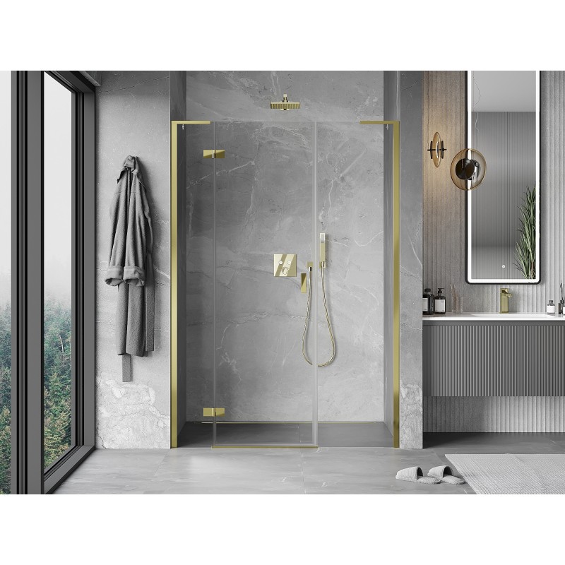 Mexen Mist-H L porte de douche pivotante gauche 125 cm, transparent, doré - 8A5L-125-001-50-00-L
