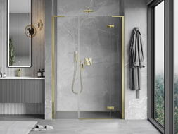 Mexen Mist-H L porte de douche pivotante droite 120 cm, transparent, dorée - 8A5L-120-001-50-00-P