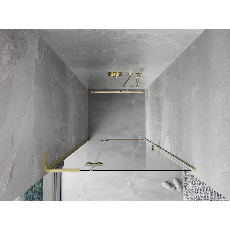 Mexen Mist-H L porte de douche pivotante gauche 80 cm, transparent, or brossé - 8A5L-080-000-55-00-L