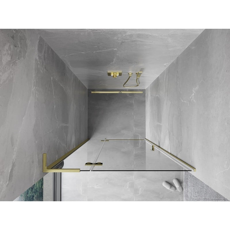 Mexen Mist-H L porte de douche pivotante gauche 95 cm, transparent, or brossé - 8A5L-095-000-55-00-L