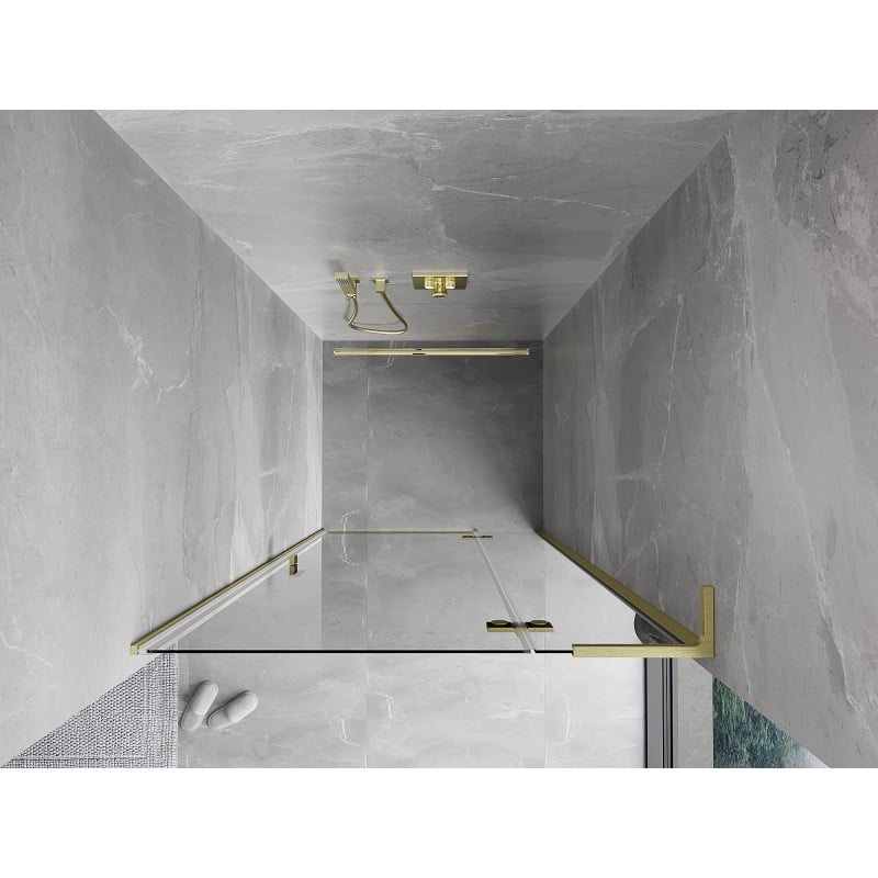 Mexen Mist-H L porte de douche pivotante droite 90 cm, transparent, or brossé - 8A5L-090-000-55-00-P