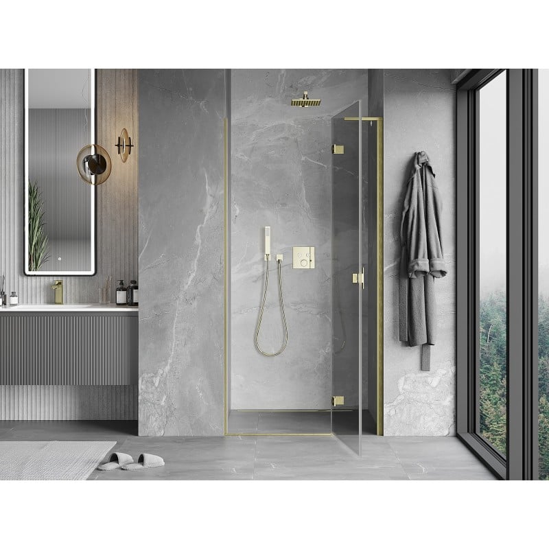 Mexen Mist-H L porte de douche pivotante droite 95 cm, transparent, or brossé - 8A5L-095-000-55-00-P
