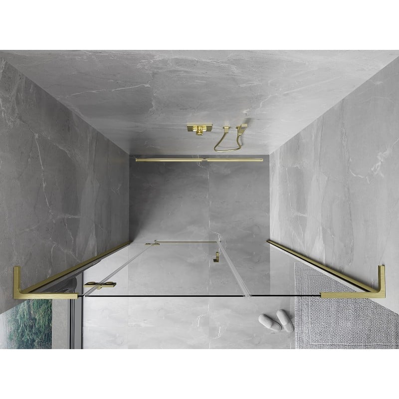 Mexen Mist-H L porte de douche pivotante gauche 150 cm, transparent, or brossé - 8A5L-150-001-55-00-L