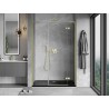 Mexen Mist-H L porte de douche pivotante droite 145 cm, transparent, or brossé - 8A5L-145-001-55-00-P