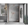 Mexen Mist-H L porte de douche pivotante droite 125 cm, transparent, cuivre brossé - 8A5L-125-001-65-00-P