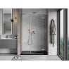 Mexen Mist-H L porte de douche pivotante droite 125 cm, transparent, cuivre brossé - 8A5L-125-001-65-00-P