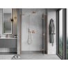 Mexen Mist-H L porte de douche pivotante droite 130 cm, transparent, cuivre brossé - 8A5L-130-001-65-00-P