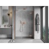 Mexen Mist-H L porte de douche pivotante droite 135 cm, transparente, cuivre brossé - 8A5L-135-001-65-00-P