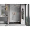 Mexen Mist-H L portes de douche pivotantes droites 155 cm, transparent, cuivre brossé - 8A5L-155-001-65-00-P