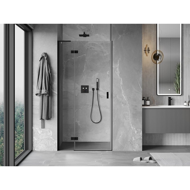 Mexen Mist-H L porte de douche pivotante gauche 95 cm, transparent, noir - 8A5L-095-000-70-00-L