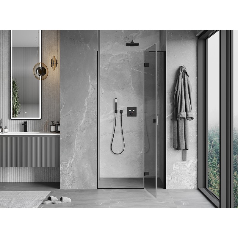 Mexen Mist-H L porte de douche pivotante droite 80 cm, transparent, noir - 8A5L-080-000-70-00-P