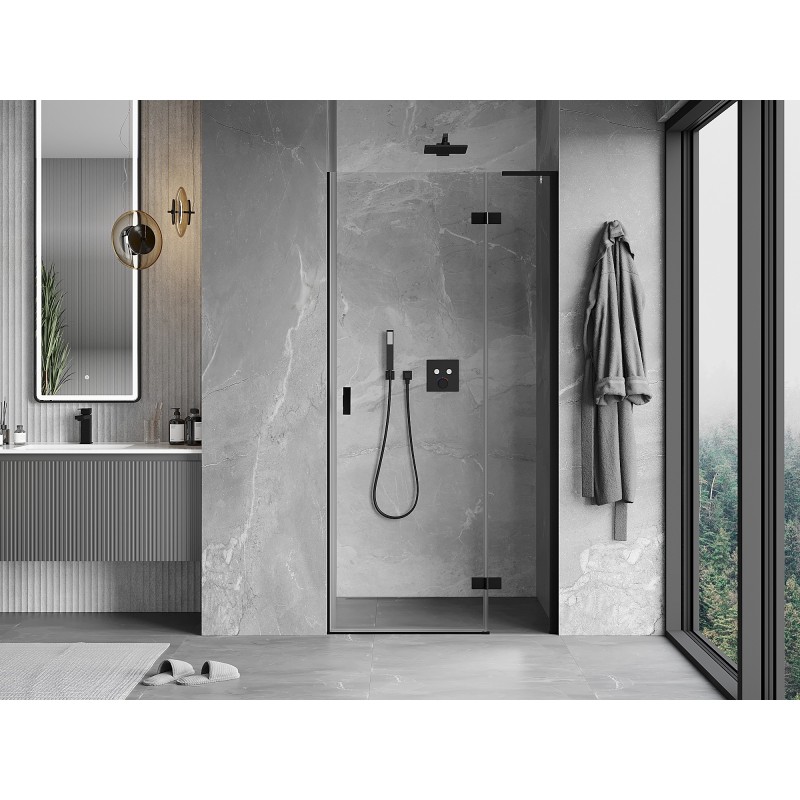 Mexen Mist-H L porte de douche pivotante droite 110 cm, transparent, noir - 8A5L-110-000-70-00-P