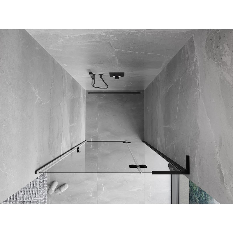 Mexen Mist-H L porte de douche pivotante à droite 120 cm, transparent, noir - 8A5L-120-000-70-00-P