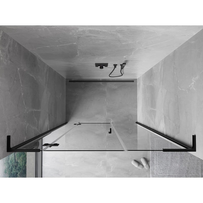 Mexen Mist-H L porte de douche pivotante gauche 125 cm, transparent, noir - 8A5L-125-001-70-00-L