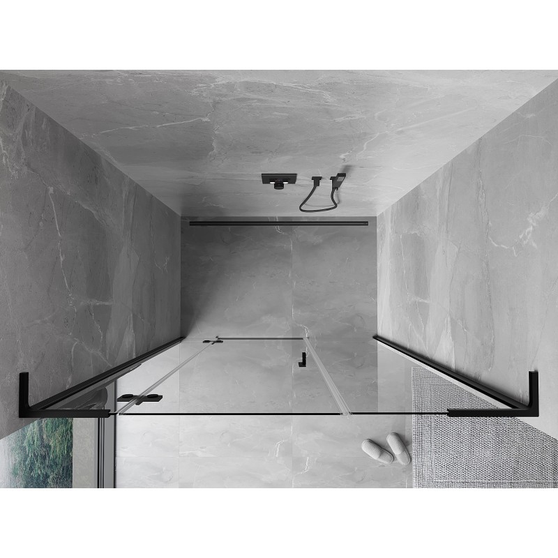 Mexen Mist-H L porte de douche pivotante gauche 130 cm, transparent, noir - 8A5L-130-001-70-00-L