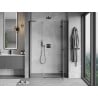Mexen Mist-H L porte de douche pivotante droite 140 cm, transparent, noir - 8A5L-140-001-70-00-P