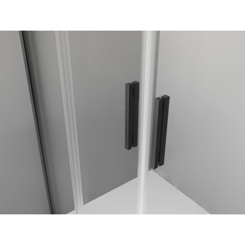 Mexen Exo-3S cabine de douche 3 parois coulissante 150 x 90 cm, transparent, noir - 8152-150-090-70-00-3S
