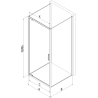 Mexen Exo-BR 3S cabine de douche 3 parois pivotante 85 x 110 cm, transparent, chromé - 8181-085-110-01-00-3S