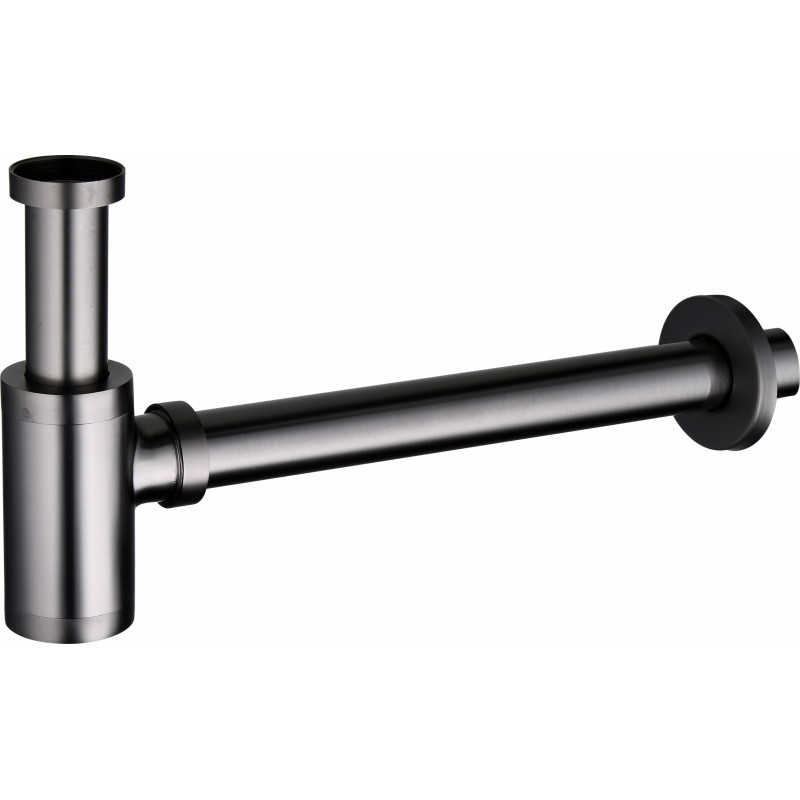 Mexen demi-siphon de lavabo rond, gun gray brossé - 79950-66