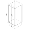 Mexen Exo-3S cabine de douche à 3 parois pivotante 100 x 75 cm, transparent, chrome - 8182-100-075-01-00-3S