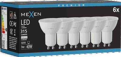 Mexen Nova 6x Ampoule LED GU10, 3W, Neutre - 4000K, 315 lm - L107-GU10-0340-01x06