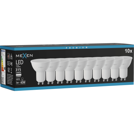 Mexen Nova 10x Ampoule LED GU10, 3W, Neutre - 4000K, 315 lm - L107-GU10-0340-01x10