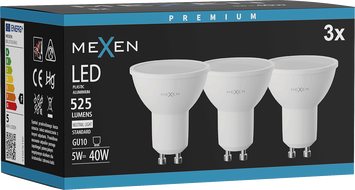 Mexen Nova 3x Ampoule LED GU10, 5W, Neutre - 4000K, 525 lm - L107-GU10-0540-01x03