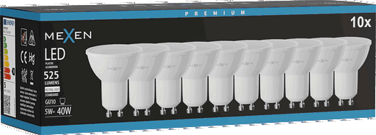 Mexen Nova 10x ampoule LED GU10, 5W, Neutre - 4000K, 525 lm - L107-GU10-0540-01x10