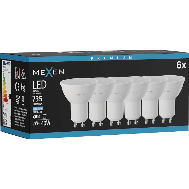 Mexen Nova 6x Ampoule LED GU10, 7W, Froide - 6500K, 735 lm - L107-GU10-0765-01x06
