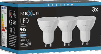 Mexen Nova 3x Ampoule LED GU10, 9W, Froide - 6500K, 945 lm - L108-GU10-0965-01x03