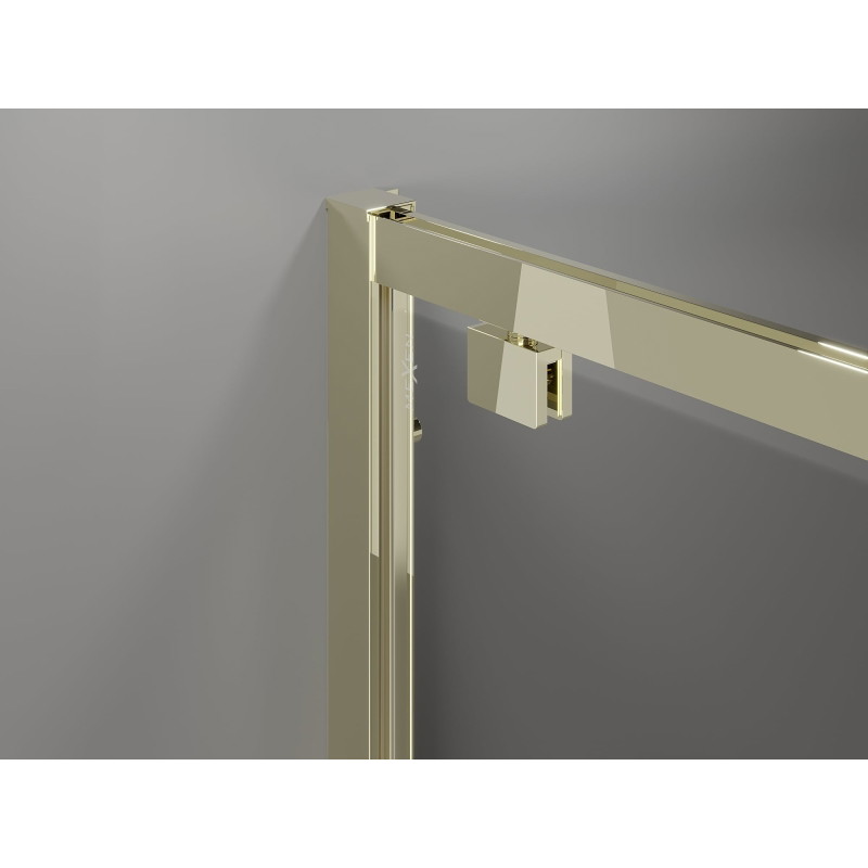 Mexen Exo-BR Duo 3S cabine de douche 3 murs battante 90 x 85 cm, transparent, or - 8182-090-085-50-00-3S