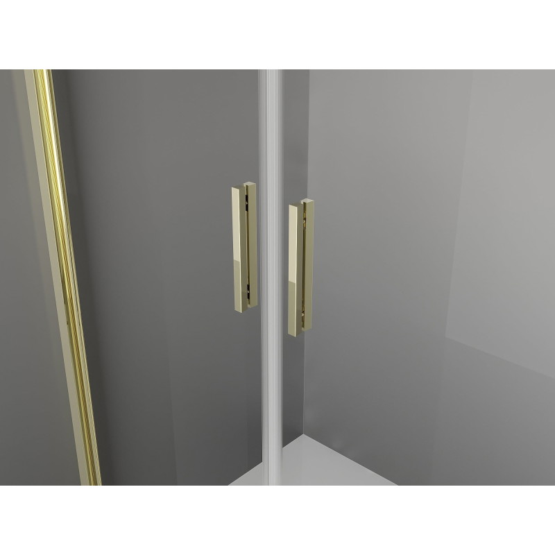 Mexen Exo-BR Duo 3S cabine de douche 3 parois pivotante 70 x 90 cm, transparent, or - 8182-070-090-50-00-3S