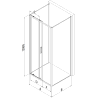 Mexen Exo-S 3S cabine de douche 3 parois coulissante 125 x 80 cm, transparent, noir - 8151-125-080-70-00-3S