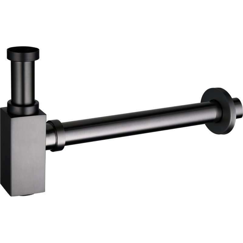 Mexen demi siphon carré pour lavabo, Graphite - 79960-66