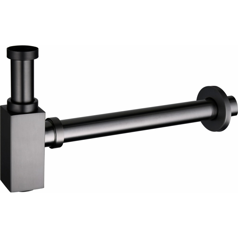 Mexen demi-siphon de lavabo carré, gris canon brossé - 79960-66