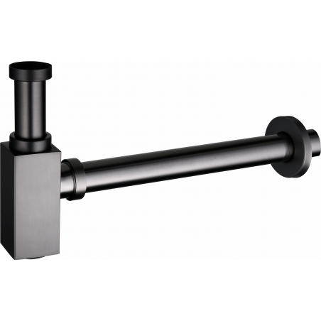 Mexen demi-siphon de lavabo carré, gris canon brossé - 79960-66