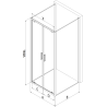Mexen Exo-BR Duo 3S cabine de douche 3 parois battante 120 x 70 cm, transparente, noire - 8182-120-070-70-00-3S
