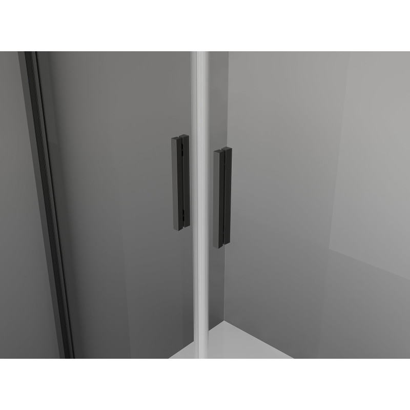 Mexen Exo-BR Duo 3S cabine de douche 3 parois pivotante 80 x 75 cm, transparent, noir - 8182-080-075-70-00-3S