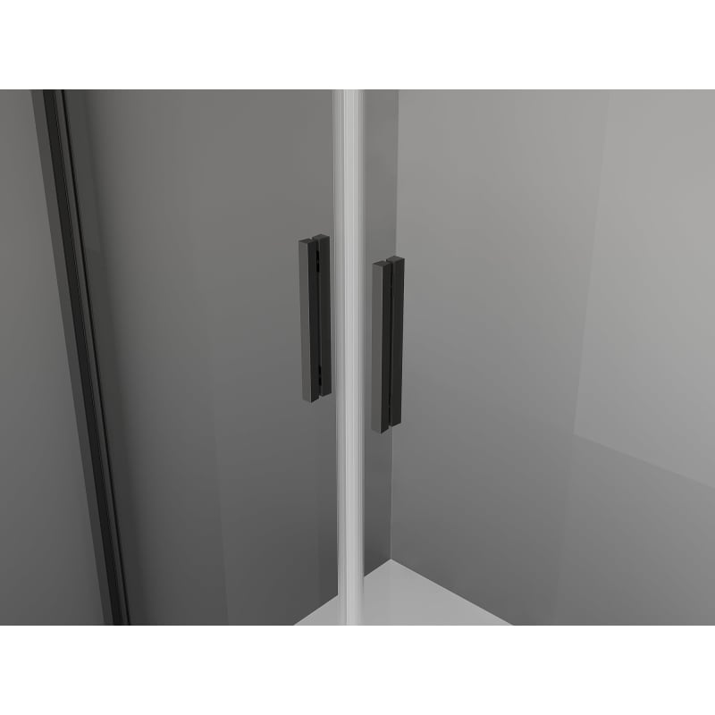 Mexen Exo-3S cabine de douche 3 parois battante 90 x 100 cm, transparent, noir - 8182-090-100-70-00-3S