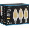 Mexen Vintis 3x Ampoule filament LED E14, C35, 4W, Chaude - 2200K, 400 lm, ambre - L154-E14-0422-50x03