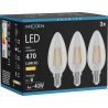 Mexen Vintis 3x Ampoule filament LED E14, C35, 4W, Chaude - 2700K, 470 lm, claire - L154-E14-0427-00x03