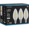 Mexen Vintis 3x Ampoule filament LED E14, C35, 4W, Neutre - 4000K, 470 lm, clair - L154-E14-0427-00x03 - L154-E14-0440-00x03