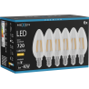 Mexen Vintis 6x Ampoule filament LED E14, C35, 6W, Chaude - 2700K, 720 lm, clair - L154-E14-0627-00x06