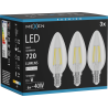 Mexen Vintis 3x Ampoule filament LED E14, C35, 6W, Neutre - 4000K, 720 lm, clair - L154-E14-0640-00x03