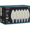 Mexen Vintis 6x Ampoule filament LED E14, C35, 6W, Neutre - 4000K, 720 lm, clair - L154-E14-0640-00x06