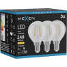 Mexen Vintis 3x Ampoule filament LED E14, G45, 2W, Chaude - 2700K, 240 lm, claire - L156-E14-0227-00x03